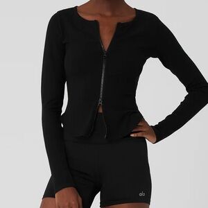 ALO Ribbed Stardust Long Sleeve Top, XS